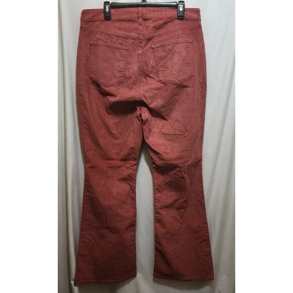 Old Navy Denim Corduroy Coral Pink High Rise Flare Jeans 16 New - Picture 4 of 4